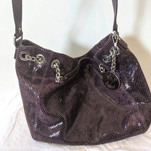 Michael Kors Chain Ring Python Tote Bag